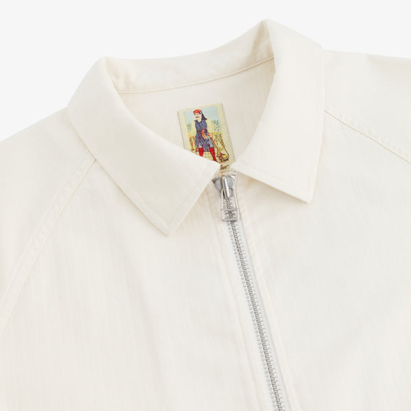Full-Zip Herringbone Work Shirt