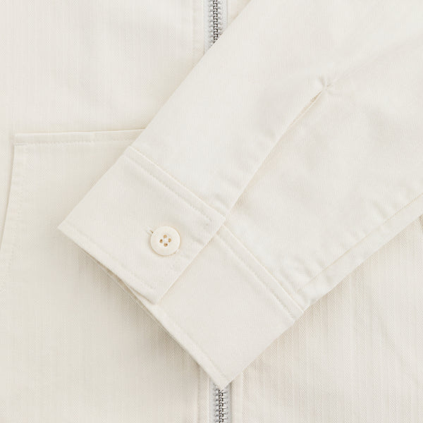 Full-Zip Herringbone Work Shirt